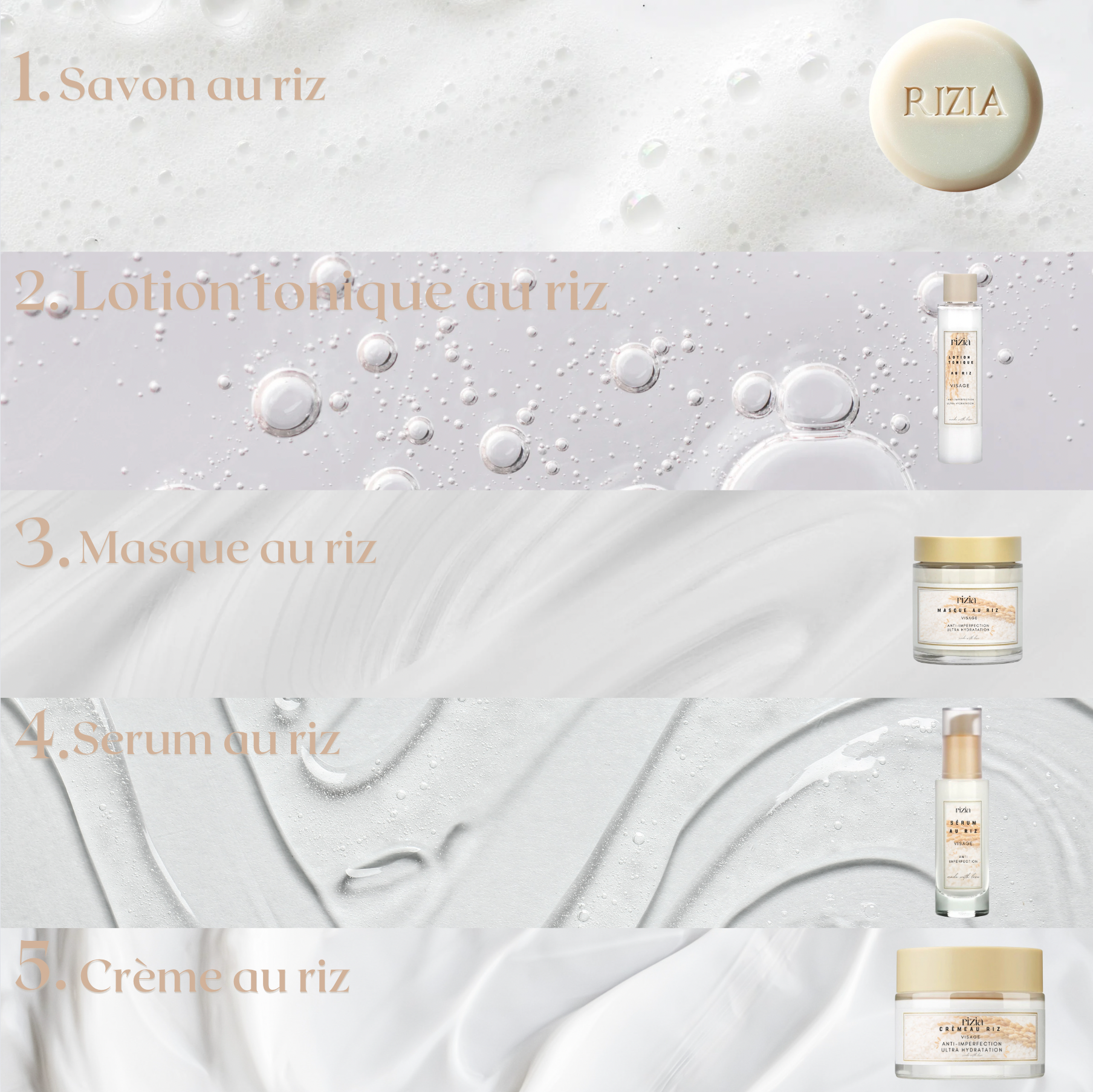 Lotion tonique au riz Rizia l Anti-imperfection & Ultra hydratation